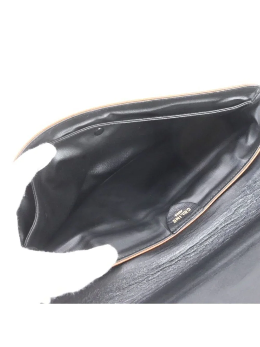 Celine Carriage Leather Clutch Pouch Business Black